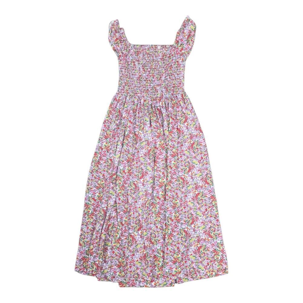 Mini Boden Pink Micro Floral Shirred Jersey Midi Dress M